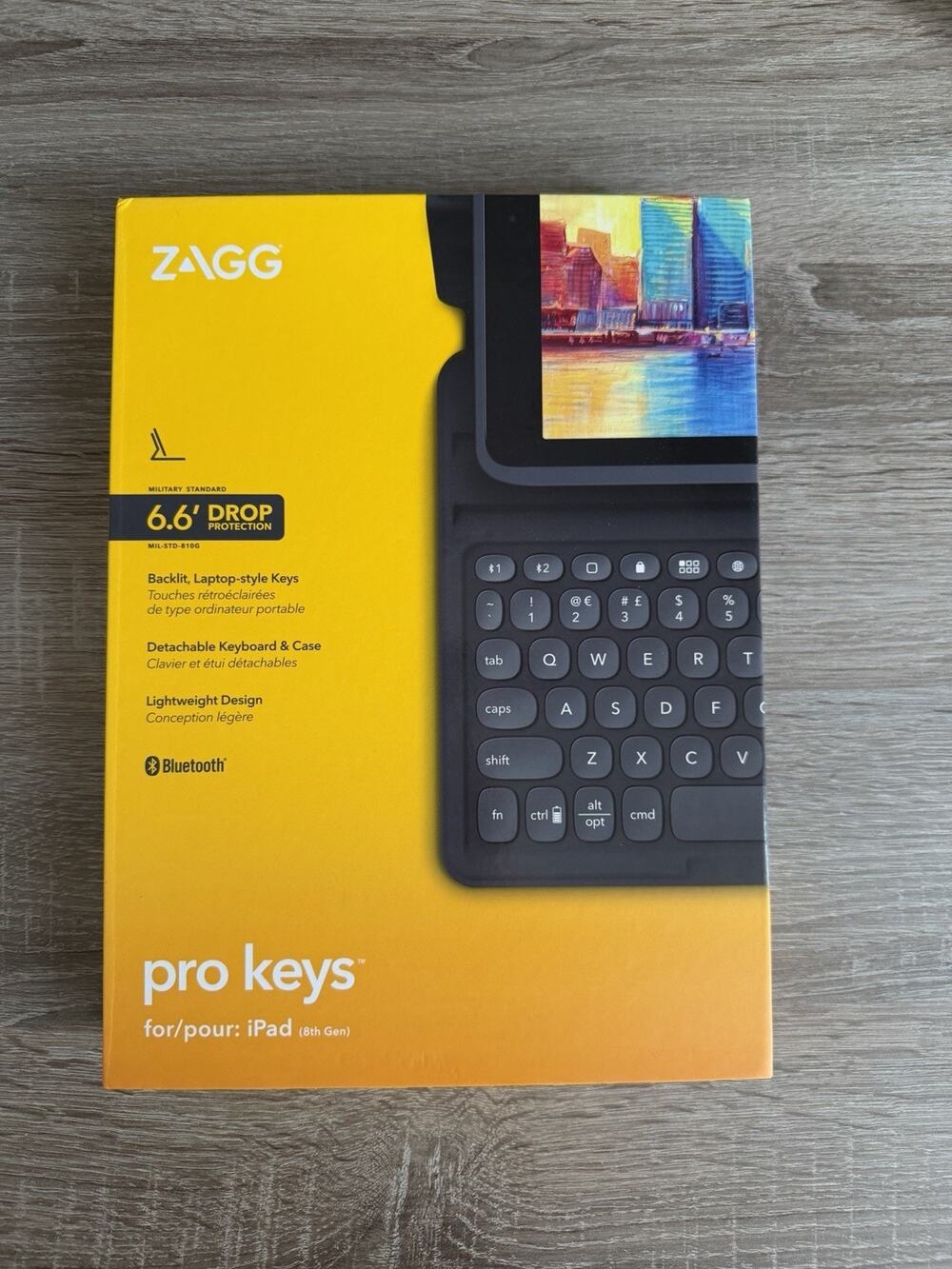 ZAGG Pro Keys Keyboard for iPad 8th Generation 6.6' Drop New